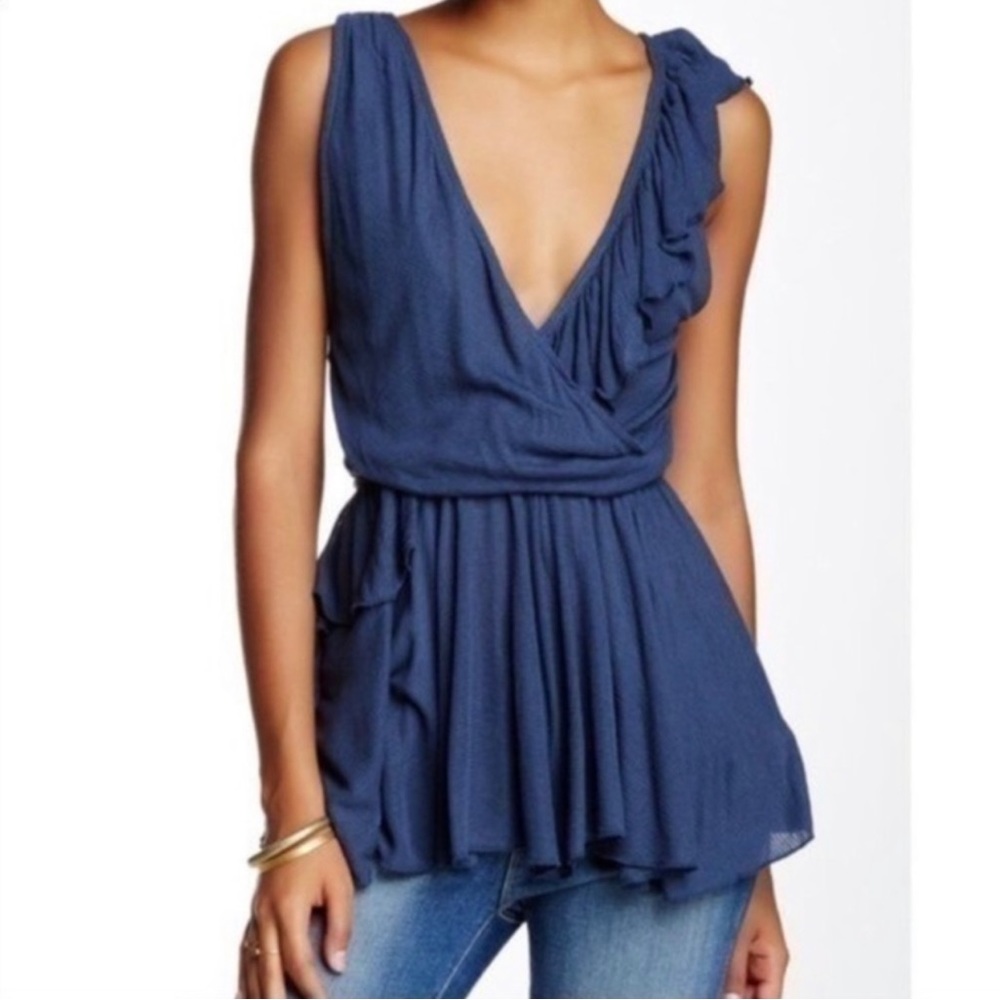 Free People Float Away Ruffle Top